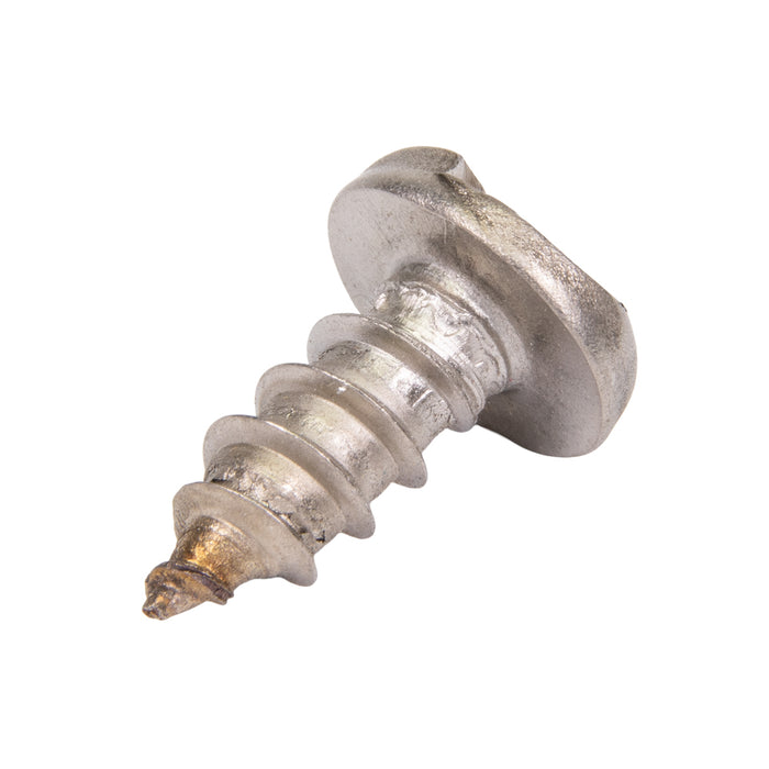 Tamper-Resistant Tapping Screw, Round Head One-Way Slotted Drive, 10A x 1/2" Length, Stainless Steel 18-8