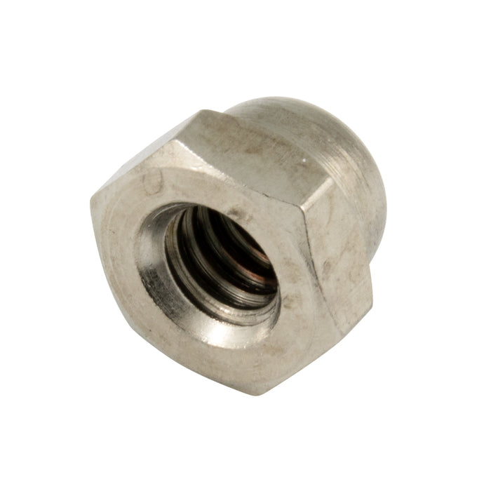 Cap Nut, M8 x 1.25 mm, 13.0 mm WAF, 15.0 mm THK, Brass Nickel Plated, DIN 1587
