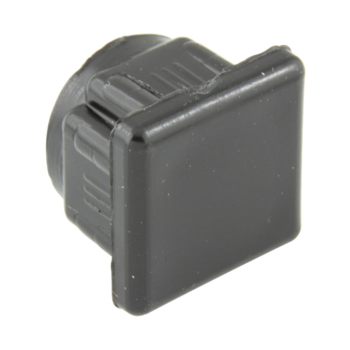Bouchon à insérer, base carrée plate, tube de 1 1/8 po de diamètre extérieur x calibre 16-18 x 7/8 po de hauteur, polyéthylène noir