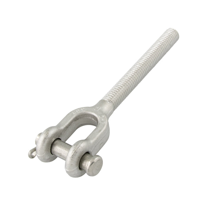 Raccord à tendeur à mâchoire 3/8"-16 UNC x longueur de tige 4" filetage à gauche en acier inoxydable 316 forgé par Spaenaur Inc.