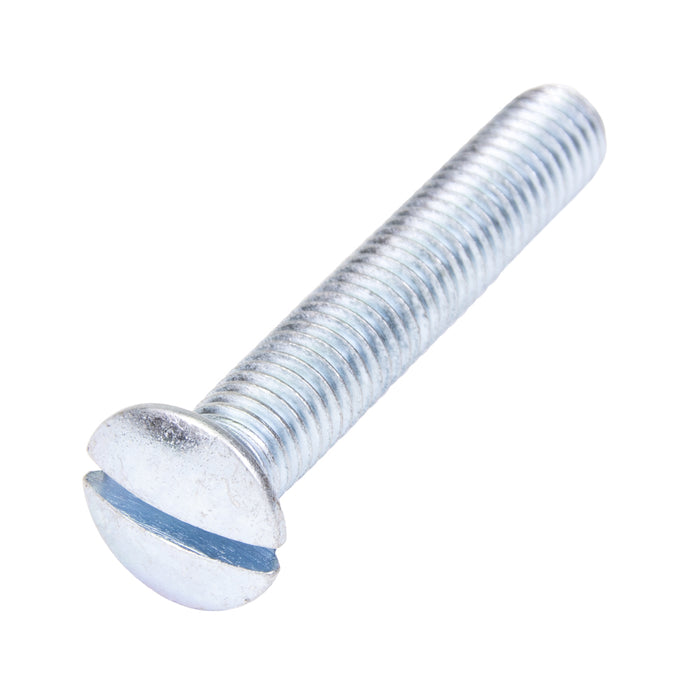 Machine Screw, Oval Head, Slotted Drive, M8 x 1.25 mm UNC x 50 mm Length, Steel Zinc Plated Trivalent by Spaenaur Inc.
