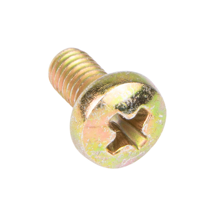 Machine Screw, Raised Cheese Head, Phillips Drive, M4 x 0.70 mm UNC x 10 mm Length, Steel Zinc Plated Yellow