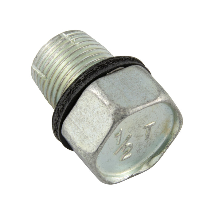 Self-Tapping Drain Plug with Fibre GAsket 1/2"-20 Triple Oversize Low Carb Steel Case Hard Zinc PLTD by Spaenaur Inc.