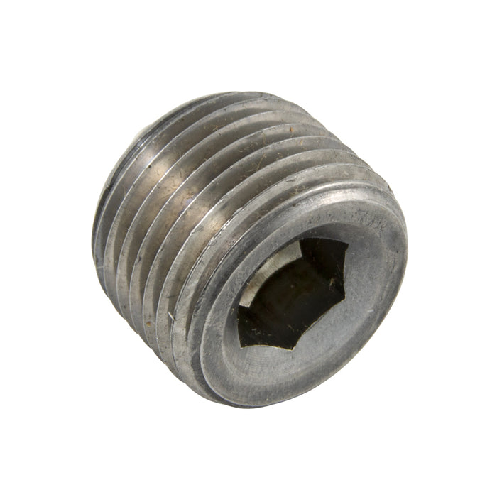 Aimant hexagonal encastré pour tuyau, type barre (saillie de 0,215 po) 1/2 po-14 NPTF x 0,845 po L.T.A. Aimant en néodyme, corps en acier, fabriqué par Spaenaur Inc.
