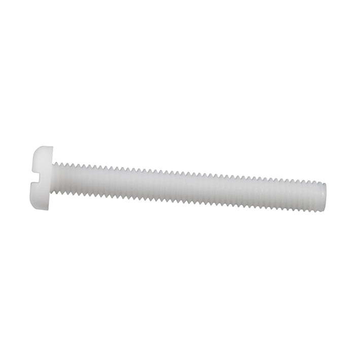 Machine Screw, Pan Slot Head #2-56 UNC x 1/4" Nylon 6/6 Natural