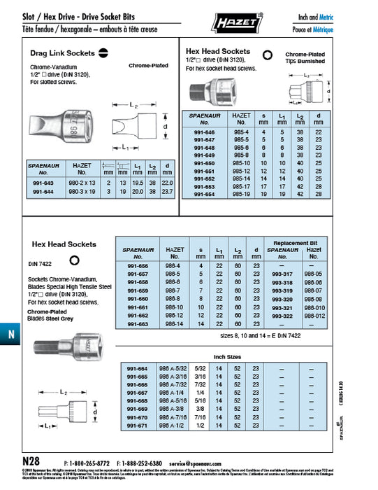 Spare Bit (Blade) for 986-10 10 mm Special Steel, Steel Gray