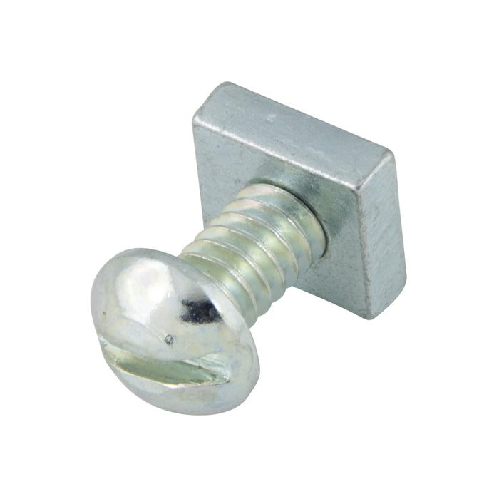 Vis à tête cylindrique à fente ronde et écrou carré (lot de 100) 1/4"-20 UNC x 1/2" en acier long, zingué et chromaté (775 + B-1548) de Spaenaur Inc.