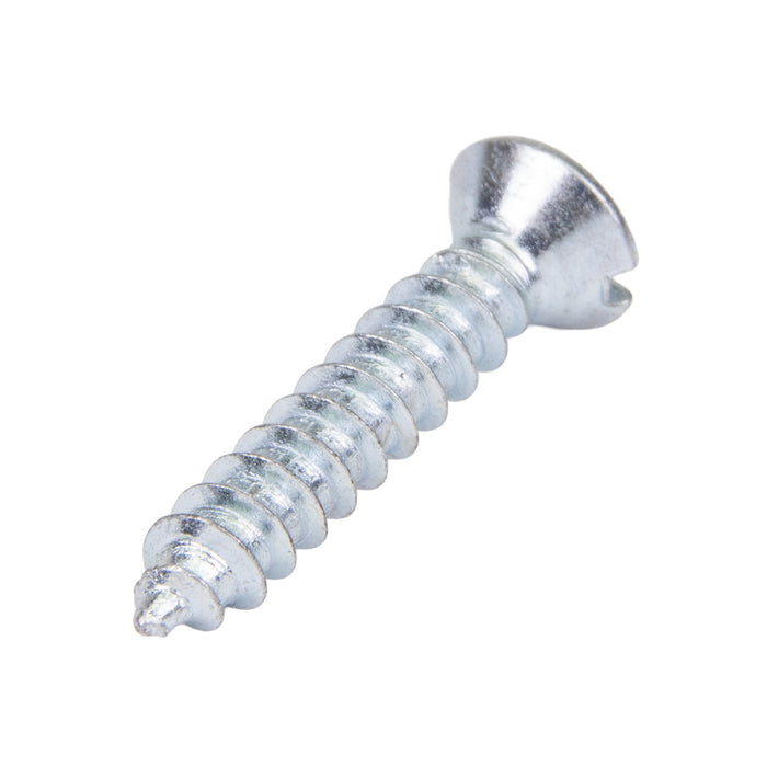 Tapping Screw, Flat Head Slotted Drive, Type AB, #6 x 3/8" Length, Steel Zinc Plated by Spaenaur Inc.