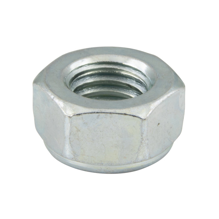 Écrou hexagonal à verrouillage « Fujilok », fini complet avec insert en acier inoxydable AISI-301, 1/4 po-28 UNF, acier à faible teneur en carbone, chromate de zinc, par Spaenaur Inc.