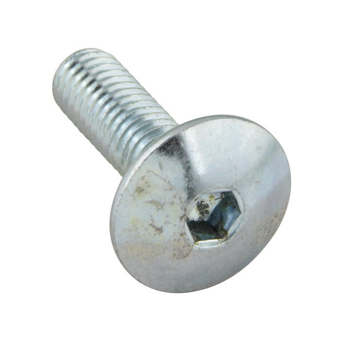Rampa Mushroom Head Screws Type Kt with Hex Drive, 15 mm OD Mush HD M6 x 40mm LGTH Class 4.8 Steel Zinc Plated