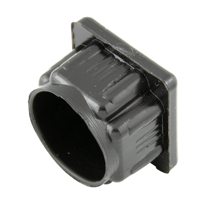 Bouchon à insérer, base carrée plate 3/4 po, calibre 16-18, plastique polyéthylène noir, par Spaenaur Inc.