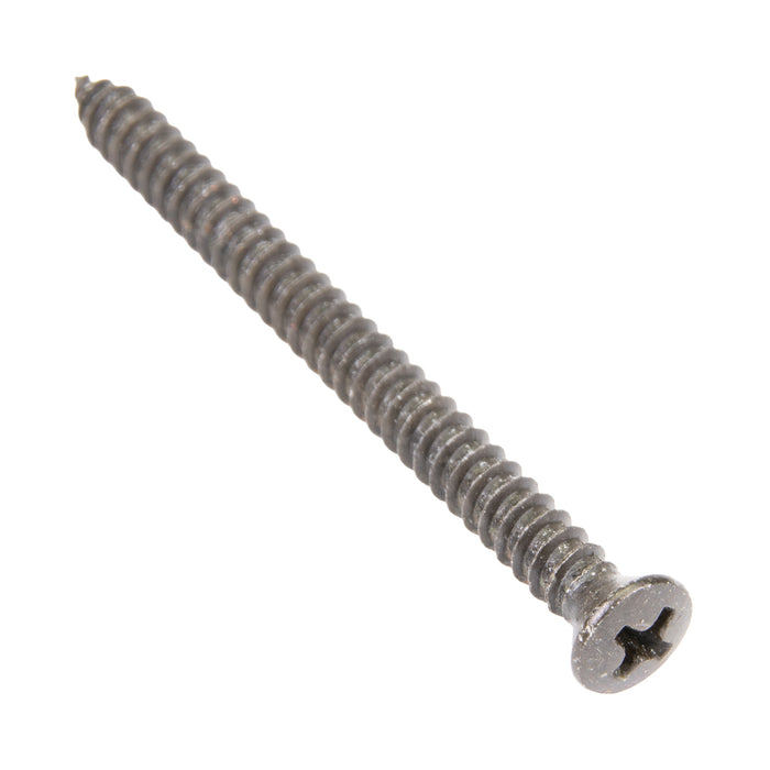 Tapping Screw, Oval Head Phillips Drive, Type AB, #10 x 2-1/4" Length, Low Carbon Steel Black Zinc Plated by Spaenaur Inc.