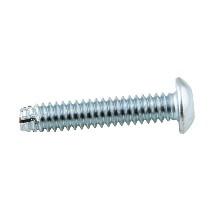 Security Thread-Cutting Screw, 6-Lobe Button HD, Type F #10-24 UNC x 1" LG, Recess Tr25 Low Carbon Case Hardened Steel Trivalent Zinc Plated by Spaenaur Inc.