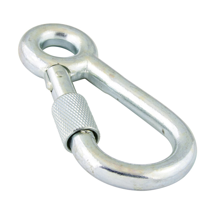 Mousqueton avec vis de sécurité 100 mm LG x 10 mm DIA Fil 10 mm Ouverture par encliquetage Acier forgé Zingué par Spaenaur Inc.