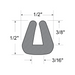 Profilé extrudé en forme de « U » 1/2 po de base x 1/2 po HT x 50 pi. Largeur de l'espace de 3/16 po x profondeur de 3/8 po, composé Sbr 60 Duro. +/-5 par Spaenaur Inc.