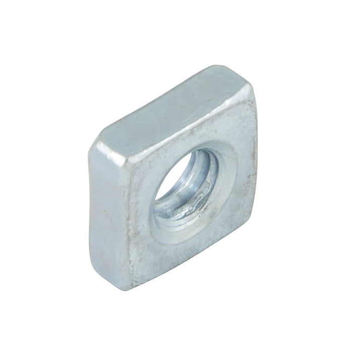 Square Machine Screw Nut, 1/4"-20, 7/16" WAF, 3/16" THK, Low Carbon Steel Zinc Plated, ASME/ANSI B18.2.2