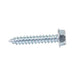 Tapping Screw, Indented Hex Washer Head Slotted Drive, Type AB, #8 x 1-1/4" Length, Steel Zinc Plated by Spaenaur Inc.