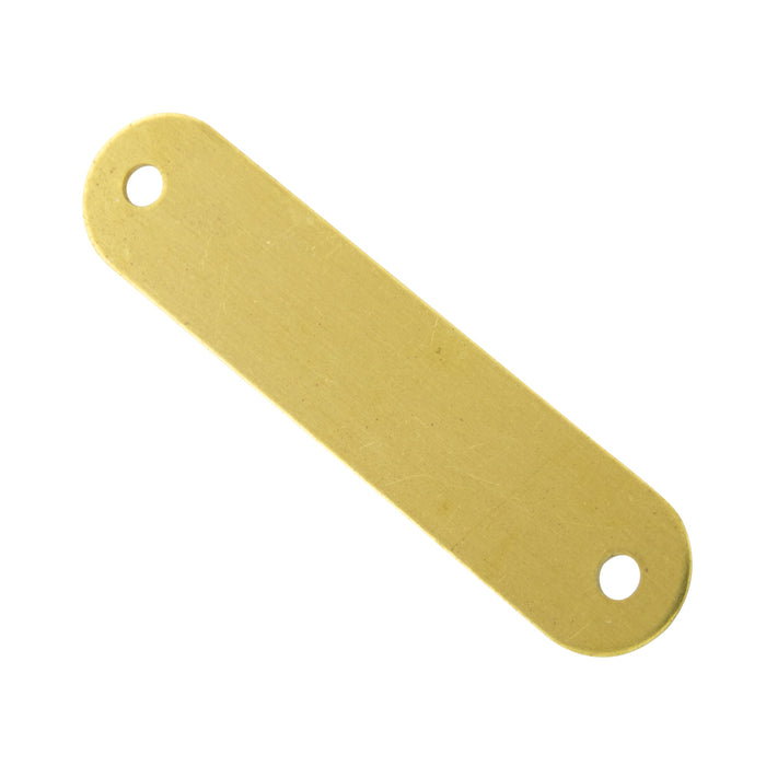 Standard Rectangle Blank Tag (Two 1/8" Holes) 1/2" x 2 1/4" x .032" THK Brass Plain
