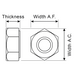 Fujilok Hex Finished Full Locknut M12 x 1.75 Pitch AISI-304 Stainless Steel Passivated with Stainless Steel Insert by Fujilok