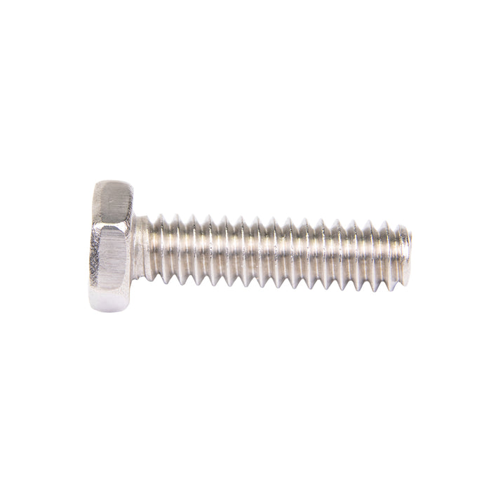 Machine Screw, Hex Head, Unslotted Drive, #10-24 UNC x 1" Length, Stainless Steel