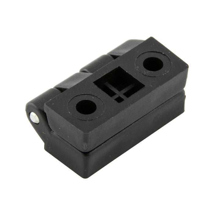 Plastic Hinge, Through Holes Exterior Mounting 1.26" x 1.26" x .28" Thermoplastic Material, Black Stainless Steel Pin