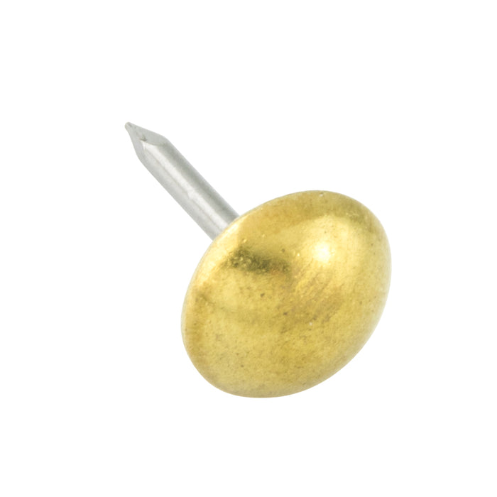 Furniture Nail, High Crown Round HD Head DIA 14mm, Shank L 15mm Brass Plain by Spaenaur Inc.