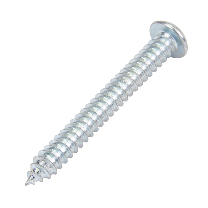 Tapping Screw, Button Head Security Hex Socket Drive, Type AB, #14 x 2" Length, Steel Zinc Plated