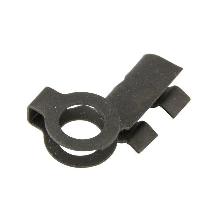 Clip de tige d'accélérateur, côté gauche, pour tige de 3/16" de diamètre. En acier à ressort trempé, sans revêtement, fabriqué par Spaenaur Inc.
