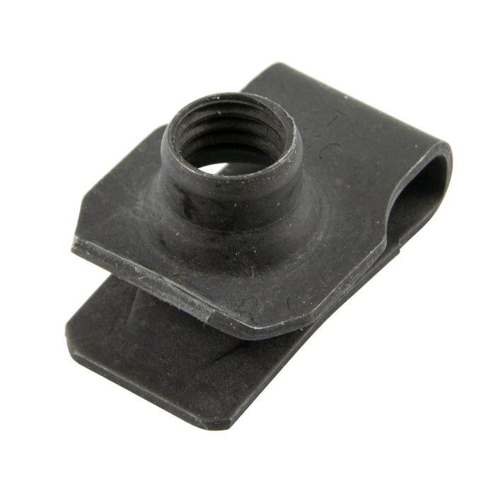 Écrou à panneau, extrudé, type « U », filetage M5 x 0,8P, panneau 0,8-4,0 mm, acier à ressort traité thermiquement, noir, par Spaenaur Inc.