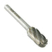 Miniature Carbide Burr Ball Nose Cylinder, R. H. Spiral 1/8" DIA x 9/16" LGTH x 1/8" Shank by Spaenaur Inc.
