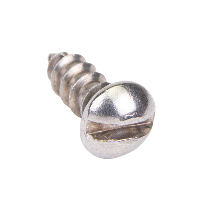Tapping Screw, Round Head Slotted Drive, Type AB, #6 x 3/8" Length, Stainless Steel by Spaenaur Inc.