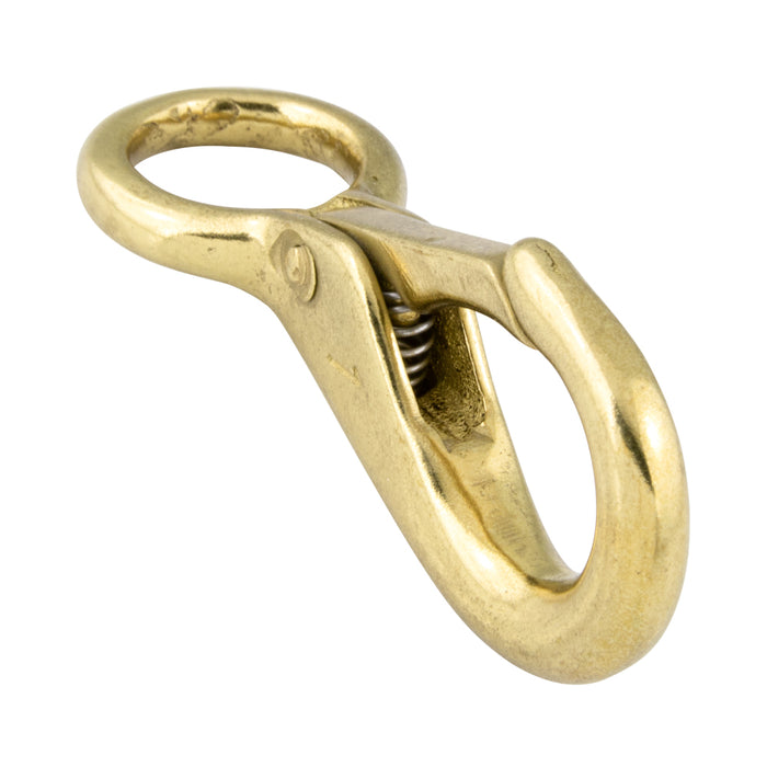 Snap Hook (Solid Eye) 5/8" x 70mm LG Brass Plain by Spaenaur Inc.