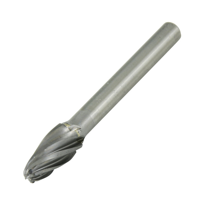 Carbide Burr, Aluminum Cut Round Nose Tree Shape 3/8" DIA x 3/4" LGTH x 1/4"Shank by Spaenaur Inc.