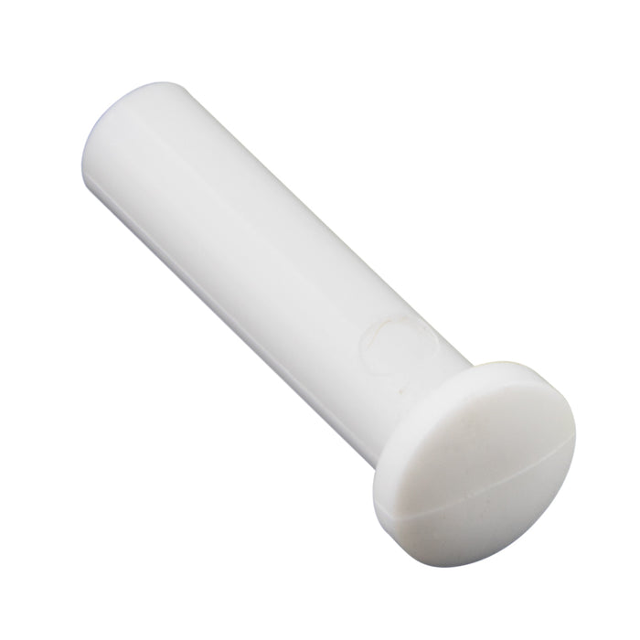 Binder Post & Screw (Nylon), Unslotted Head, Rapid Assembly, .240" DIA x 3/8" LG Polyethylene Post, White Colour