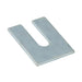 Cale, usage général, 1 1/2 po de longueur x 1 1/4 po de largeur. Épaisseur de 0,074 à 0,080 po, largeur de fente de 11/32 po. Acier à faible teneur en carbone zingué par Spaenaur Inc.