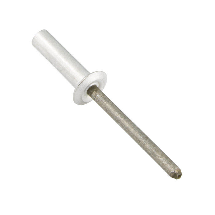 Pop Rivet Domed Head Closed End 1/8" DIA x .295" LGTH x .063"/.125" Grip Aluminum Body, Coated Steel Mandrel