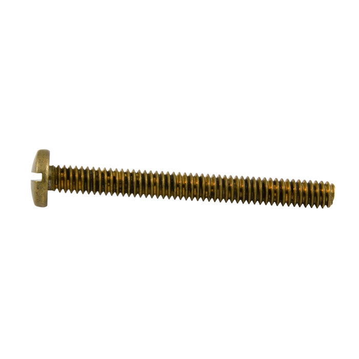 Machine Screw, Binding Head, Slotted Drive, #8-32 UNC x 3/16" Length, Brass Plain