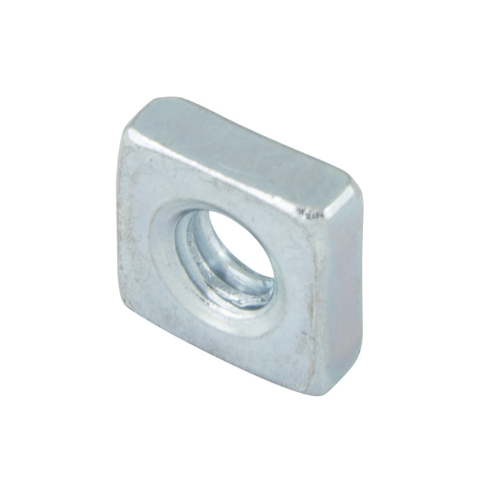 Square Machine Screw Nut, #4-40, 1/4" WAF, 3/32" THK, Low Carbon Steel Zinc Plated, ASME/ANSI B18.2.2