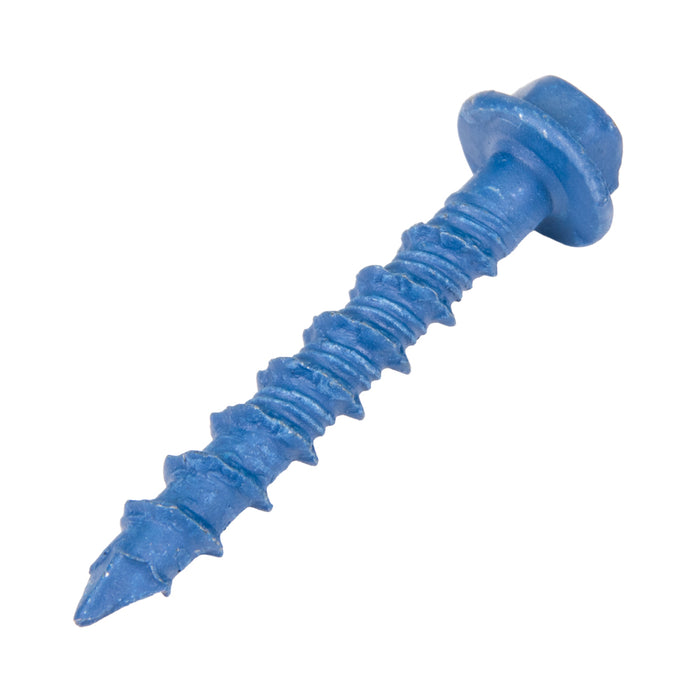 Tapcon Anchor Concrete Screw, Slotted Drive, Hex Washer Head, Hi-Lo Thread, 3/16" Dia x 2-3/4" Length, C1022 Steel Blue CLIMASEAL® by Tapcon®