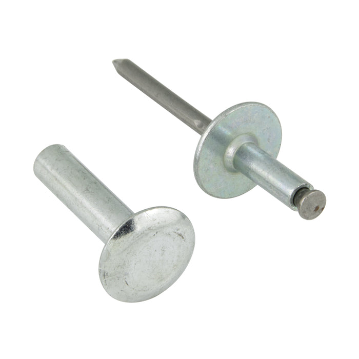 Blind Rivet with Steel Sleeve, Mandrel, Tubular Components 1/4" DIA x 5/8"-3/4" Grip Steel Zinc Plated by Spaenaur Inc.