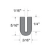 Black Rubber "U" Channel 5/16"O/A HT,1/16"Channel,3/16"Base 50 Ft/Roll EPDM-Kt70 70 +/- 5 Duro by Spaenaur Inc.