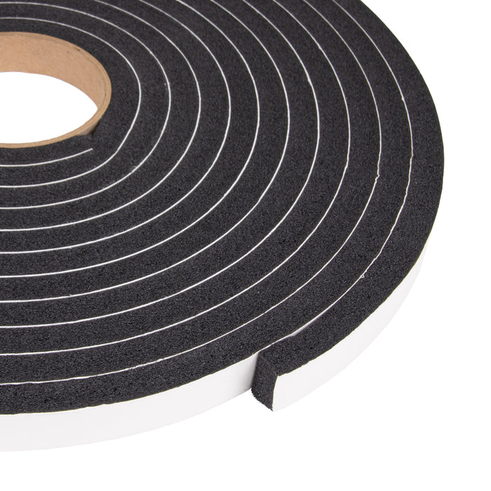 Seal King Foam Tape Sealant, Closed Cell, Adhesive One Side 1/2" THK x 3/4"Wide(12.7mm THK x 18mm Wide) x 25 Ft Per Pack Polyvinyl Chloride Black