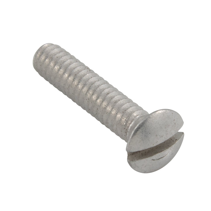 Machine Screw, Oval Head, Slotted Drive, #10-24 UNC x 1" Length, Aluminum Natural by Spaenaur Inc.