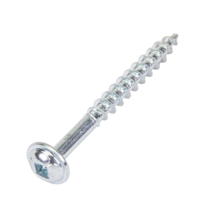 Wood Screw, Round Washer Head, Robertson®; Square Socket, #8 x 1-3/4" Length, Steel Lubricized, ASME/ANSI B18.6.1 by Spaenaur Inc.