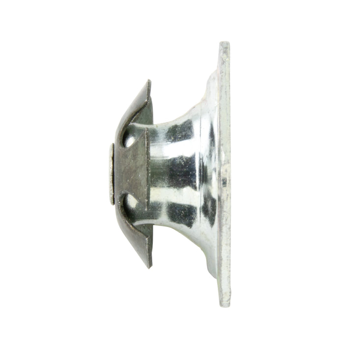Bouton à enfoncer pour tube carré de 1 1/8 po, calibre 16 ou 18, en acier C1010 nickelé, fabriqué par Spaenaur Inc.