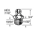 Straight GRease Fitting 1/8" P.T.F. Short, 7/16" Hex, 3/4" O/A HT Stainless Steel Passivated by Spaenaur Inc.
