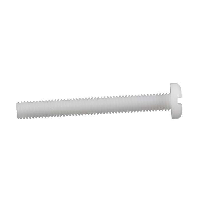 Machine Screw, Pan Head, Slotted Drive, M6 x 1.00 mm UNC x 25 mm Length, Nylon
