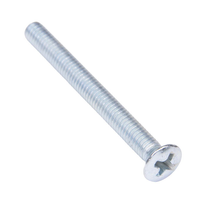 Machine Screw, Oval Head, Phillips Drive, M4 x 0.70 mm UNC x 40 mm Length, Steel Zinc Plated Trivalent by Spaenaur Inc.
