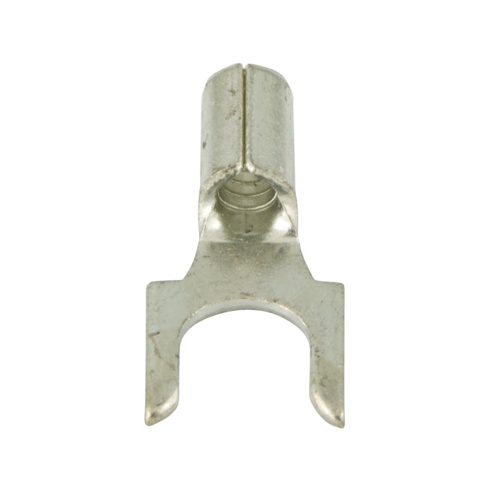 Spade tongue Terminal (with Flange), Wire Size 22-18 GA., Non-Insulated Hole DIA 9/64", Stud Size 4-6, Copper Alloy, Chromate Plated by Spaenaur Inc.