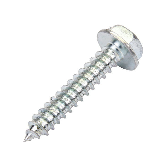 Tapping Screw, Hex Washer Head Slotted Drive, Type AB, #12 x 1" Length, Steel Zinc Plated by Spaenaur Inc.